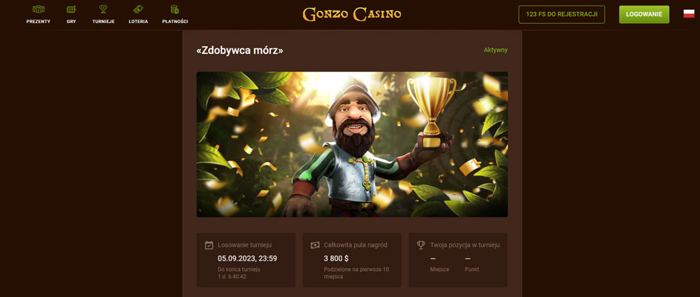Zdobywca Mórz - Turniej od Gonzo Casino
